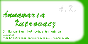 annamaria kutrovacz business card