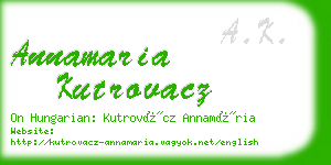 annamaria kutrovacz business card